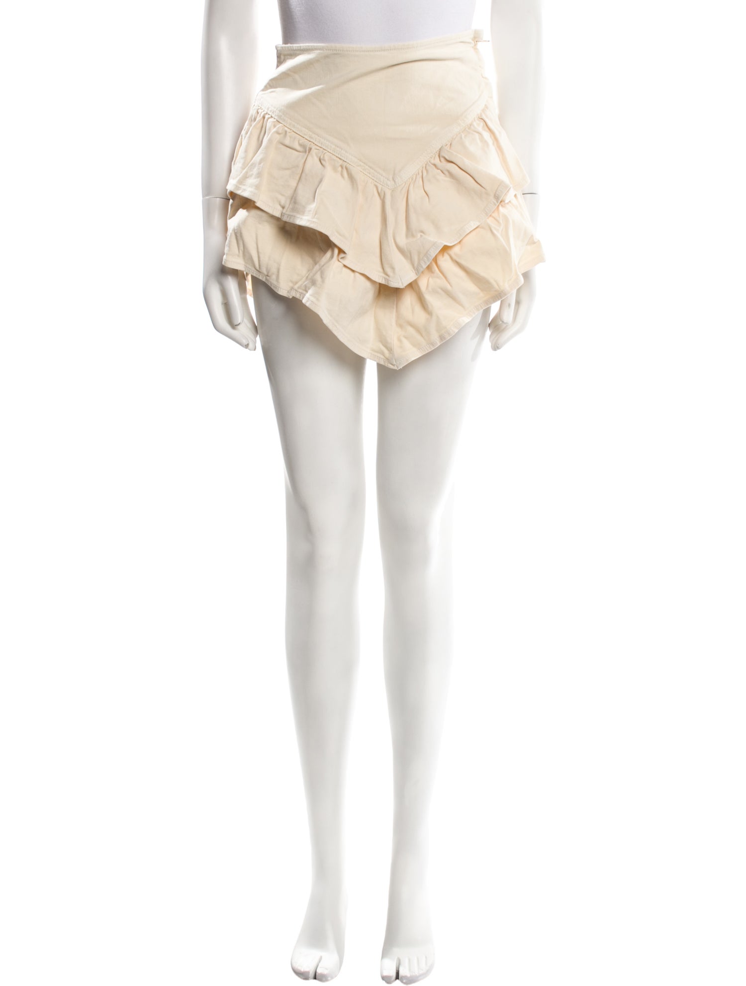 Mother Ruffle Embellishment Mini Skirt